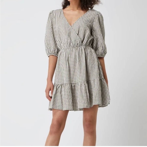 MANGO Gingham Wrap Dress - Picture 5 of 10